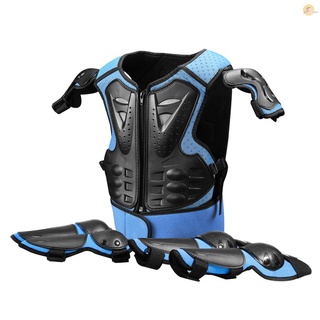 5pcs Kids Full Body Protective Vest Elbow Knee Guard Set for Motorcycle Cycling Skiing Skating
