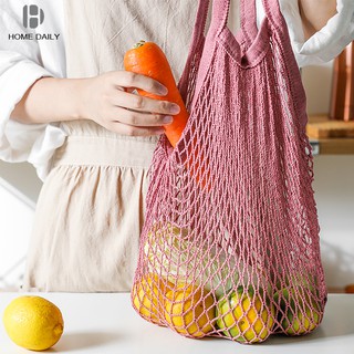 Portable Tote Cotton Reusable Fruit Shopping Net Bag Woven Mesh Bag House Supplies (1)