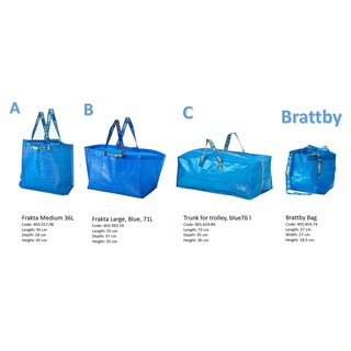 Ready stock! Ikea Frakta/Brattby/Trunk for Trolley Reusable Blue Carrier Bag / Shopping bag