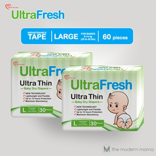 UltraFresh Ultra Thin Dry Tape Diapers Large 60s