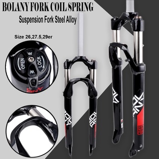 Bolany Fork Coil Spring 26/27.5/29er MTB Aluminum Alloy Mechanical Fork Suspension Spring Fork