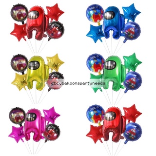 5in1 among us foil balloon set birthday partyneeds decorations balloon supply