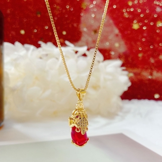 Tyaa Jewelry 24k Gold Plated Piyao Lucky Money Catcher Birthstone Necklace (1)