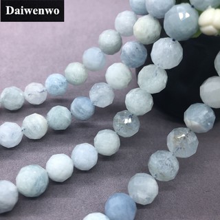 Aquamarine Beads 6-10mm Faceted Natural Stone Cut Geometry