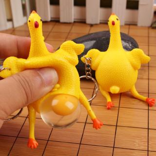 Funny Squishy Squeeze Toys Chicken and Eggs Key Chain Ornaments Stress Relieve