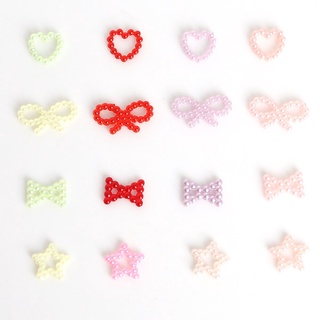 xcsddf 100pcs ABS Imitation Pearl Bow/Star/Heart Plastic Beads Making Jewelry DIY Beads Crafts Handmade Cloth Decoration Accessories