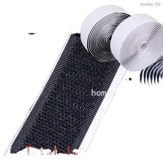 ❐2 roll/pack Self-adhesive Velcro Cable Tie Tape,Black White Hook and Loop Adhesive Fastener Strip