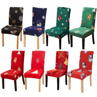 Christmas Elastic Chair Cover Polyester Stretchable Seat Cover Dinning Chair Seat Cover