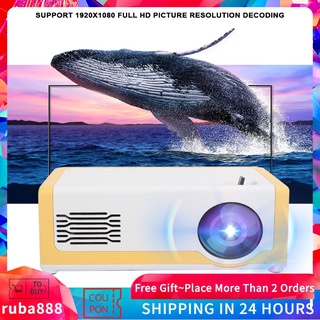 ❤Promotion❤Ruba888 Supports 1920X1080 Full HD Mini Projector Home Original 320 x 240 Resolution with Hand‑sized for Theater