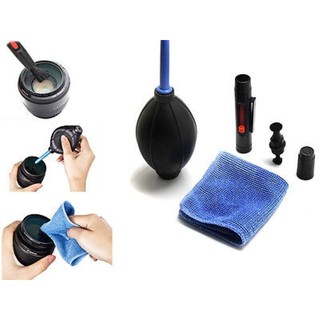 3 in 1 Lens Cleaning Cleaner Dust Pen Blower Cloth Kit For DSLR VCR Camera