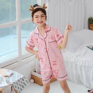 Pajamas summer short sleeve boys' thin home summer children's cartoon home clothes (4)