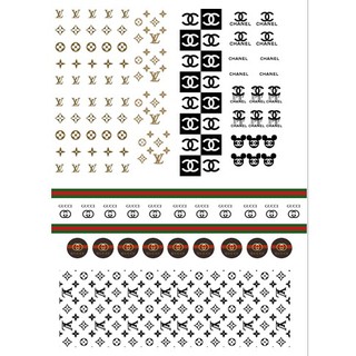 Branded Logos Water Decal Nail Stickers