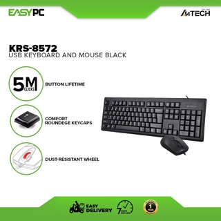 A4tech KRS-8572 Keyboard and Mouse Usb Black, A-Shape Keyboard, USB Ports, Natural A layout Comfort