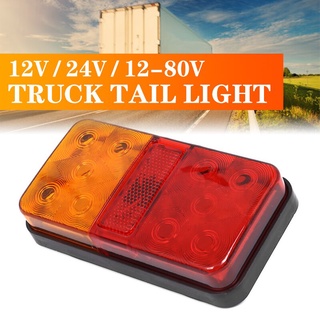 2PCS 12V 24V 10LED Tail Light Taillight Turn Signal Indicator Stop Lamp Rear Brake Light For Car Truck Trailer Caravan