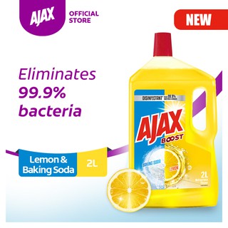 [Eliminates 99.9% Bacteria] Ajax Boost Antibacterial Multipurpose Cleaner Baking Soda & Lemon 2L