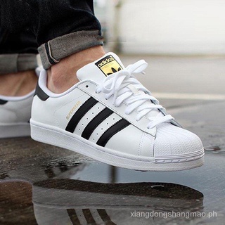 Adidas black and white gold label shell-toe men's and women's sneakers all-match white shoes