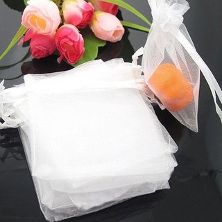 50 Pcs Pure Color Organza Wedding Drawable Pouch Jewelry Package Gift Bag