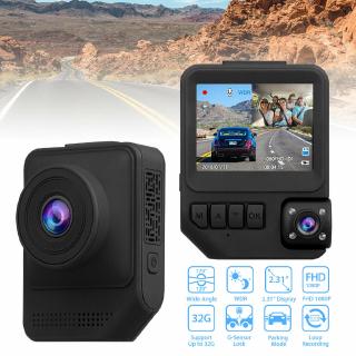 2.3" 1080P LCD Display Dash Cam Dual Lens Car Dashboard DVR G-Sensor GPS Navigator