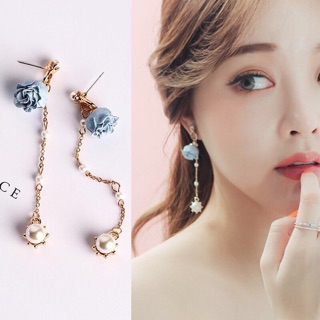 【A&j】Korean tassel flower earrings jewelry gold Dingling (2)