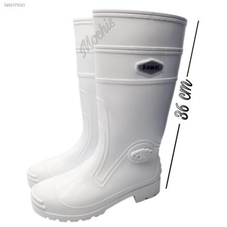 ✥﹊☢Men's 'Hawk' Water Proof High-Cut heavy-duty Long PVC Rain Boots (White)