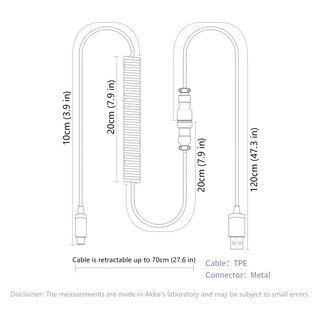Akko Retractable Coiled Avaitor Cable USB-C for Mechanical Keyboard (2)
