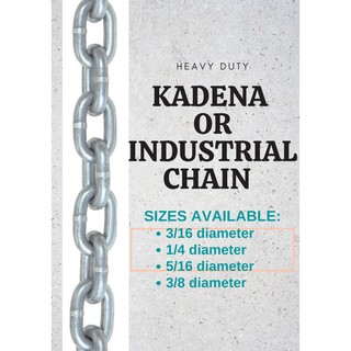 Kadena Industrial Heavy Duty Chain Sizes - 3/16 dm. 1/4 dm. 5/16 dm. 3/8 dm. Sold per foot