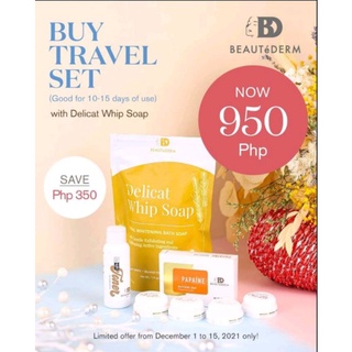 BEAUTEDERM TRAVEL SET WITH FREEBIES FREE SHIPPING