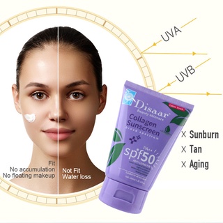 Collagen Sunscreen For UV Protection Whitening Oil-Control Women Men Body Facial Sun Cream Summer Ou