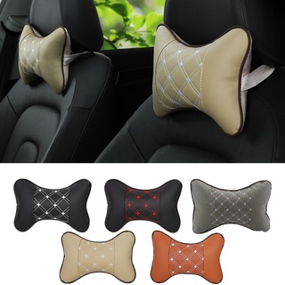 【refinement】 Travel Car Auto Seat Neck Head Rest Leather Cushion Pad Headrest Pillow
