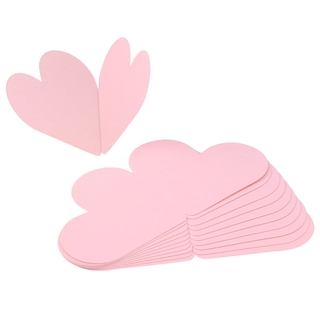 10pcs Heart Shape Folding Greeting Cards Lovely Small Message for Valentine‘s Day Thanksgiving (Pink)