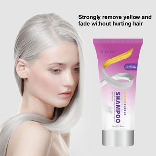 【TULLIP】100ml Blond Purple Toning Hair Shampoo Remove Yellow Purple Toner To Silver ash Blonde Bleached Gray Hair Dye Remove Yellow