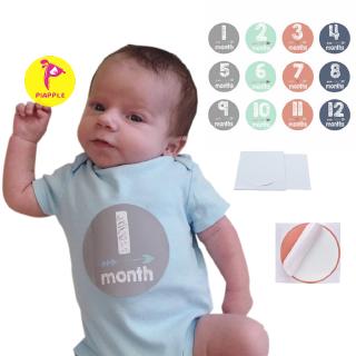 12PCS Baby Newborn Monthly Milestone Stickers Birth to 12 Months Stickers