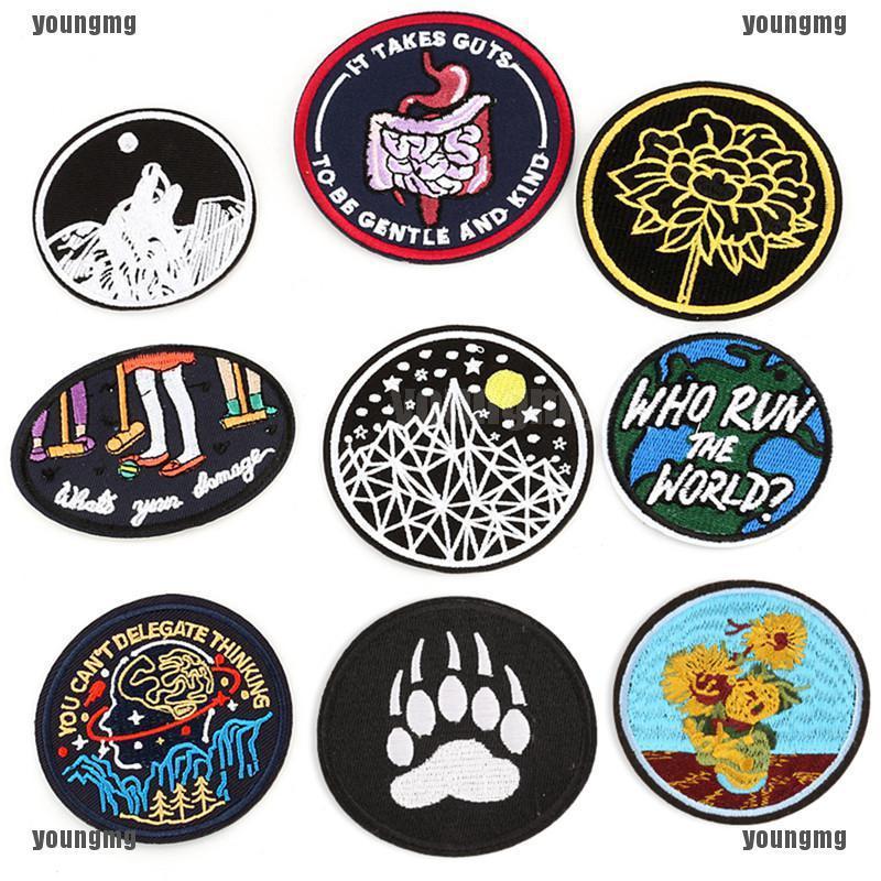 Iron On Sew On Patches Badge Bag Fabric Applique Craft Embroidered Decor DIY