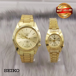 Seiko 5 Automatic 21 Jewels Gold Stainless Steel Watch (COUPLE WATCH)