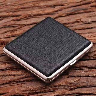 Cigarette Case/Stylish Metal Case With Black Leather Surface