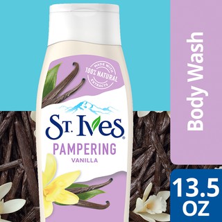 St. Ives Pampering Vanilla Body Wash 100% Natural Extracts 13.5oz