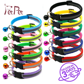 Pet Collar With Bell Reflective Cat Collar Puppy Dog Accesories