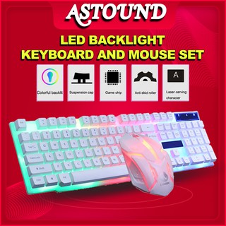 104 keys Rainbow Gaming Keyboard colorful button Mouse LED Backlit Keyboard(Amazing Swiftness)
