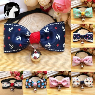 L~➽Bowknot Metal Bell Pendant Fashion Printed Pet Dog Cat Puppy Bow Tie Collar