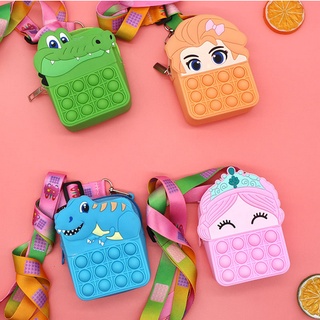 Cute Female Bag Princess Bag Pop It Bag Children's Coin Purse Messenger Bag Fashion Bag Handbag Fingertip Toy