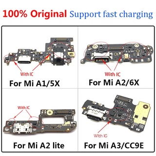 Original For Xiaomi Mi A1 A2 lite A3 5X 6X CC9E USB Power Charging Connector Plug Dock Port Mic Flex Cable Board