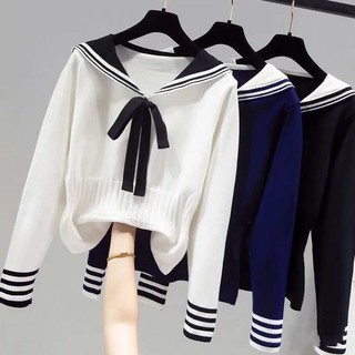 【 Ready Stock 】 Korean Style Women's Long Sleeve Solid Color Sweater Top Blusas Woman