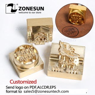 ZONESUN Custom Stamp Logo leather stamping embossing mold Stainless steel Leather wood brass mold