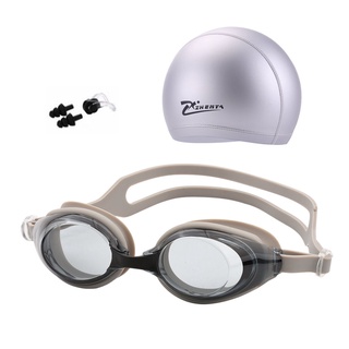 Swimming Cap Swim Goggles Professional Anti-fog Swim Pool Glasses Earplug Swimwear for Men Women Kid