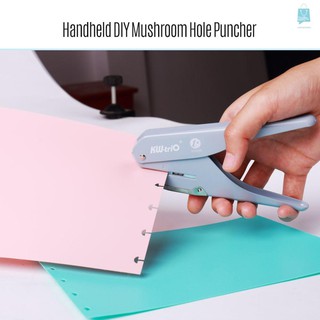 ★★ KW-trio Handheld DIY Mushroom Single Hole Punch Puncher Paper Cutter with Ruler for Office Home School Students