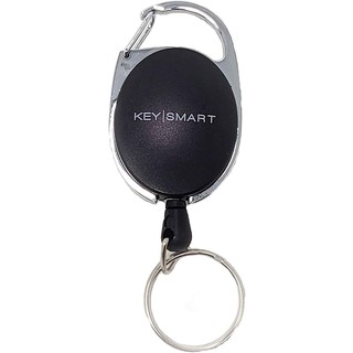 KeySmart Retractable Carabiner - Belt Clip Key Ring and Snap Badge Reel