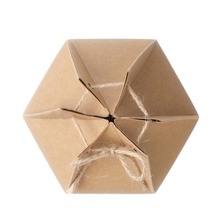 50Pcs Kraft Paper Package Cardboard Box Lantern Hexagon Candy Box Favor and Gifts Wedding Christmas Party Supplies (4)