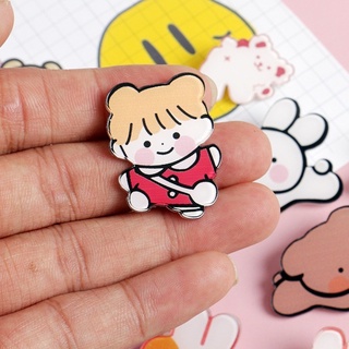 Badge Pin Cute Creative Cartoon Acrylic Brooch Girl Accessories Clothes Bag Pendant