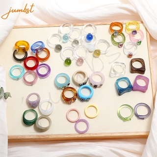 1pcs/set Korean Resin Ring Colorful Acrylic Jelly Ring Women Jewelry Accessories