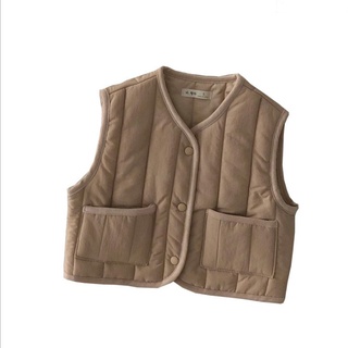 Autumn Kids Vest Children Girls Solid Print Jacket Winter Baby Boys Warm Outerwear Windproof Coats O (4)